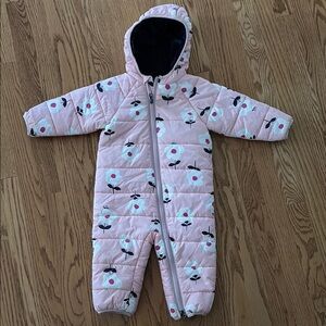 Hanna Andersson Pink Floral Kids One Piece Footie